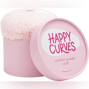 Happy Curves Comfort Powder Puff, Ultra Soft Fleece with Strap and Travel Case